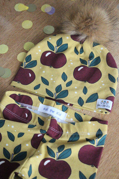 Ensemble à croquer 100% Bio - Legging + Bonnet à pompon -